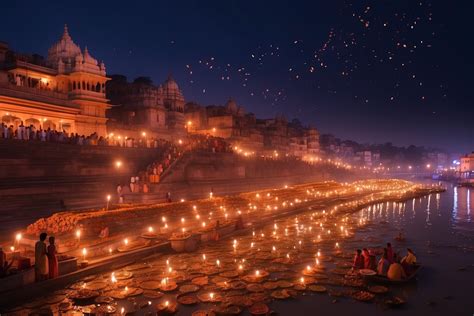 Download Ai Generated Beautiful Image OF Dev Diwali Near Banaras Ghat and Ayodhya Without Water ...