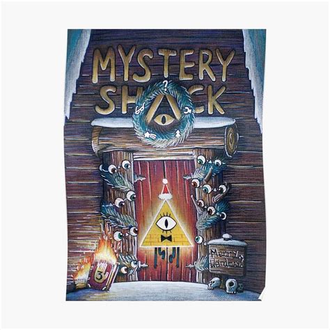 Gravity Falls Christmas Mystery Shack – Poster - Canvas Print - Wooden Hanging Scroll Frame ...