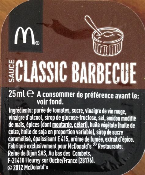 Sauce Classic Barbecue - McDonald's - 25 ml