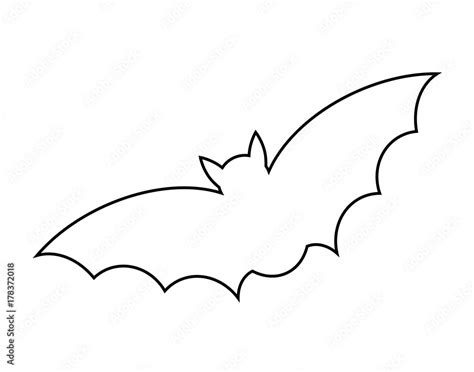 halloween bat outline vector design isolated on white backgroud Stock Vector | Adobe Stock