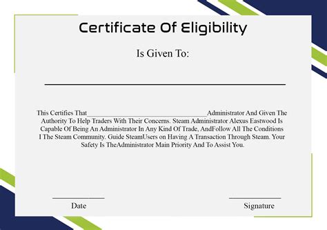 Certificate of Eligibility | Certificate Of