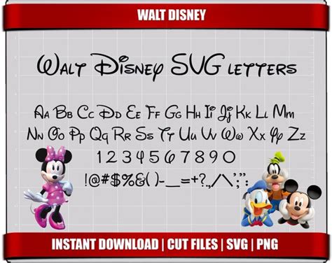 Walt Disney Font Svg Letters Alphabet Disney Birthday Party - Etsy Ireland