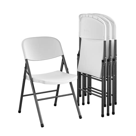 Mainstays Premium Resin Folding Chair, 4-Pack, White - Walmart.com