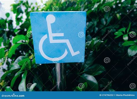 Sign with Disability Symbol. Icon Board of a Person with a Wheelchair Stock Photo - Image of ...