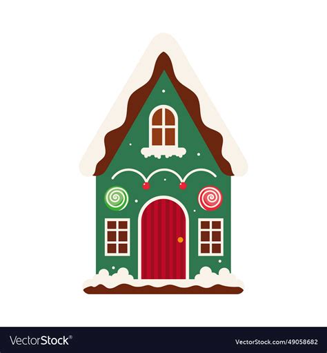 Christmas house with snow Royalty Free Vector Image