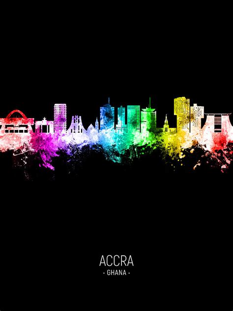 Accra Ghana Skyline #87 Digital Art by Michael Tompsett - Pixels