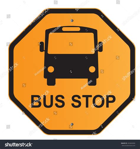 Bus Stop Sign Road Sign Isolated: เวกเตอร์สต็อก (ปลอดค่าลิขสิทธิ์ ...