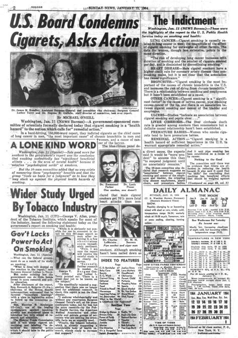 U.S. surgeon general reports that smoking causes lung cancer in 1964 – New York Daily News