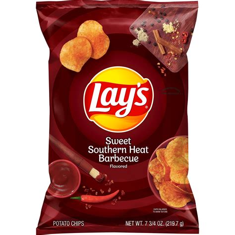 Lay's Potato Chips, Sweet Southern Heat Barbecue Flavor, 7.75 oz Bag - Walmart.com - Walmart.com