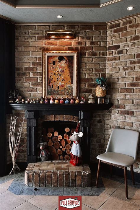 Vintage Brick Fireplace decorating idea in 2021 | Fireplace, Brick ...