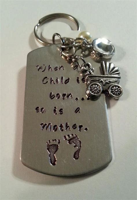 New Mom Key Chain Gift for Expectant Mother When A Child