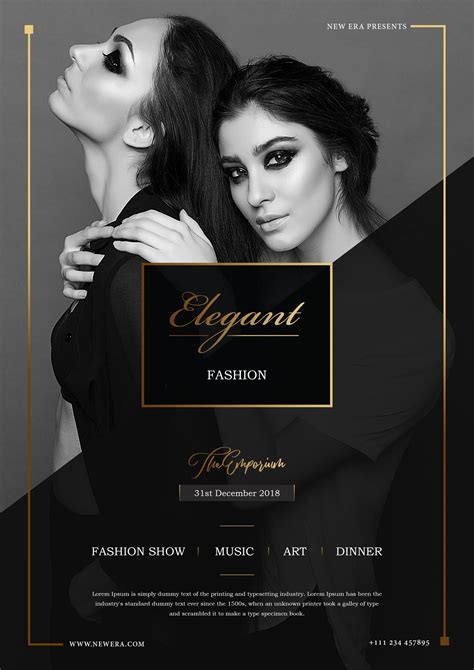 Free-Elegant-Fashion-Flyer-Template-600 | Fashion poster design, Flyer design inspiration ...