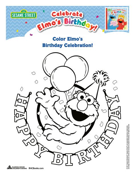 Elmo Coloring Pages Birthday