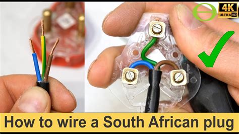 How to wire a South African three pin plug top - YouTube