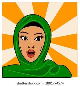 Asian Moslem Woman Wearing Hijab Shocked Stock Vector (Royalty Free ...