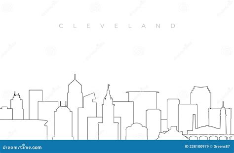 Outline Cleveland skyline. stock vector. Illustration of outline ...