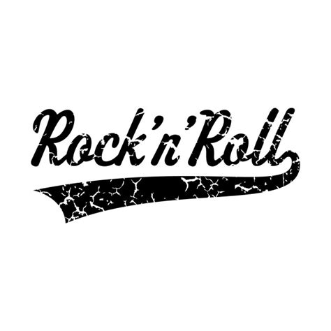 Rock 'n' Roll Vintage Black - Rock - T-Shirt | TeePublic