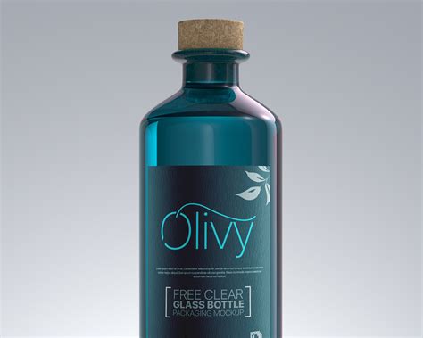 Free Clear Glass Bottle Mockup on Behance