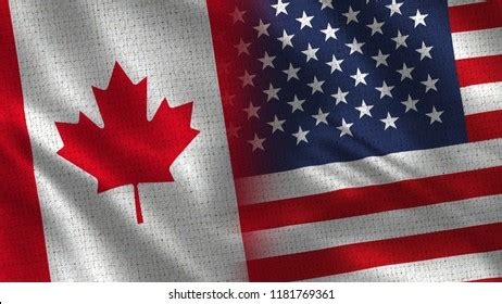 Canada Usa Two Flag Together Fabric Stock Illustration 1181769361 | Shutterstock