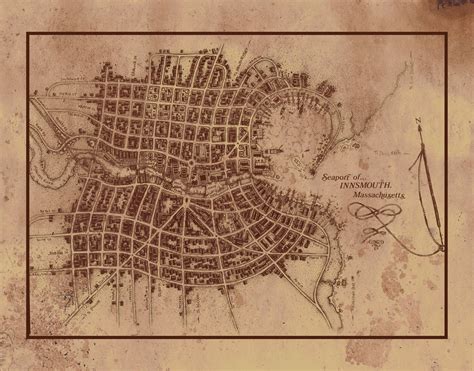 Map Innsmouth city H.P Lovecraft | Cthulhu, Rpg, Mapa