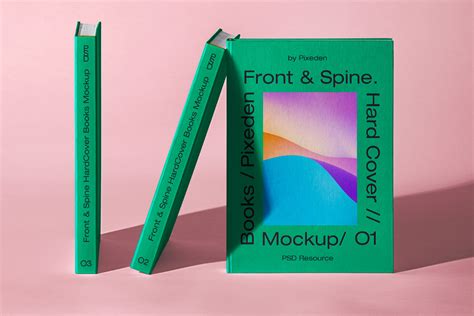 Spine Psd Hardcover Book Mockup Set | Psd Mock Up Templates | Pixeden