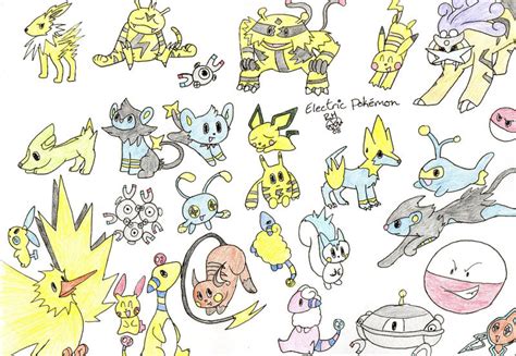 All of the Electric Pokemon by MineralRabbit on DeviantArt