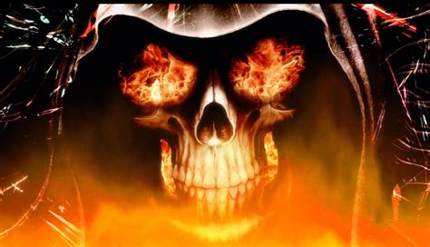 Skull And Crossbones On Fire Wallpaper