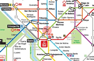 Gran Via station map - Madrid Metro