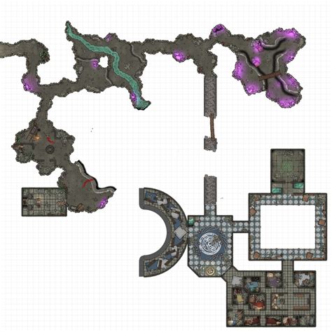 Underground Aboleth Lair in Sunken Ruins : battlemaps Cartographers Guild, Scale Map, Building ...