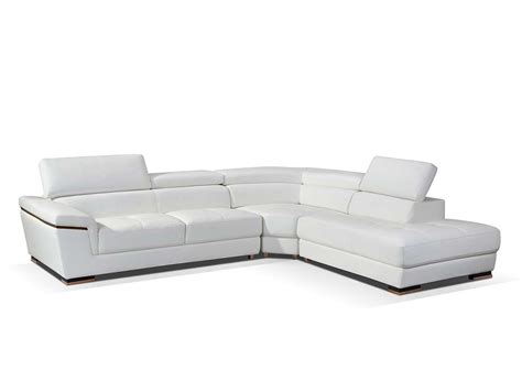 Modern White Leather Sectional Sofa EF383 | Leather Sectionals