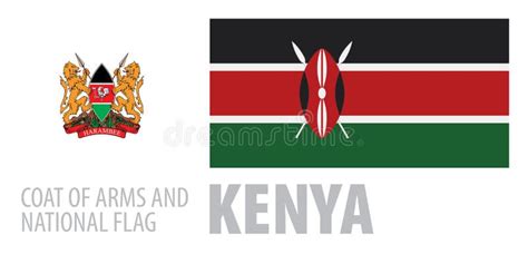 Vector Set of the Coat of Arms and National Flag of Kenya Stock Vector ...