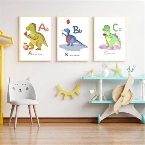 Dinosaur Alphabet Print ABC Printable Dinosaur Printable - Etsy