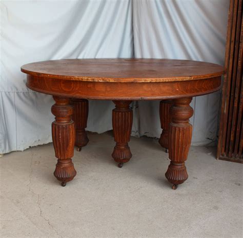 Bargain John's Antiques | Antique Round Oak Dining Table with five legs - 54" diameter with 6 ...