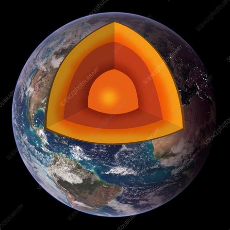 Cross-Section of Earth - Stock Image - C028/5127 - Science Photo Library