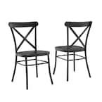 CROSLEY FURNITURE Camille Black Metal Dining Chair (Set of 2)-CF500620-MB - The Home Depot