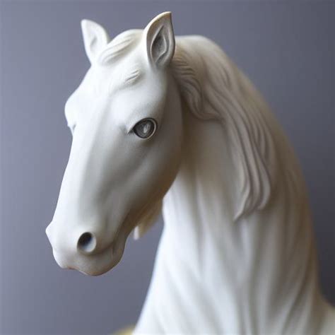 Best AI Photo: A white horse head sculpture craft | Promptify