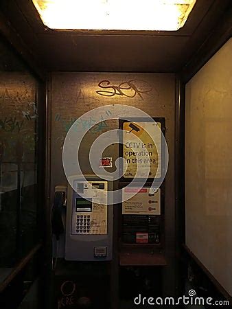 Telephone Box Old Retro Vintage Phone Booth With Graffiti Editorial Image | CartoonDealer.com ...