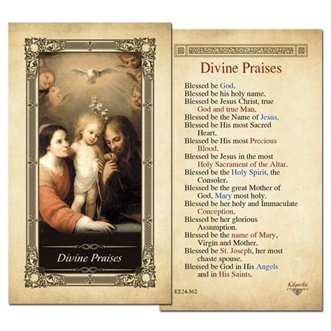 Divine Praises Laminated Prayer Card - Pack of 10 - Walmart.com ...