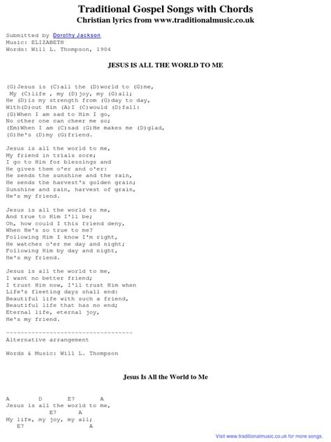 Jesus Is All The World To Me-Chords | PDF | Jesus