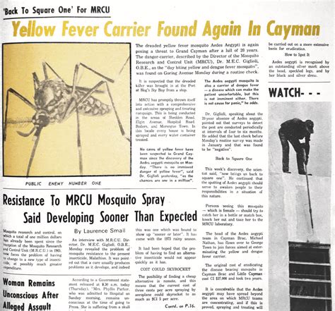 50 years ago: Yellow fever, mosquito resistance to insecticide - Cayman ...