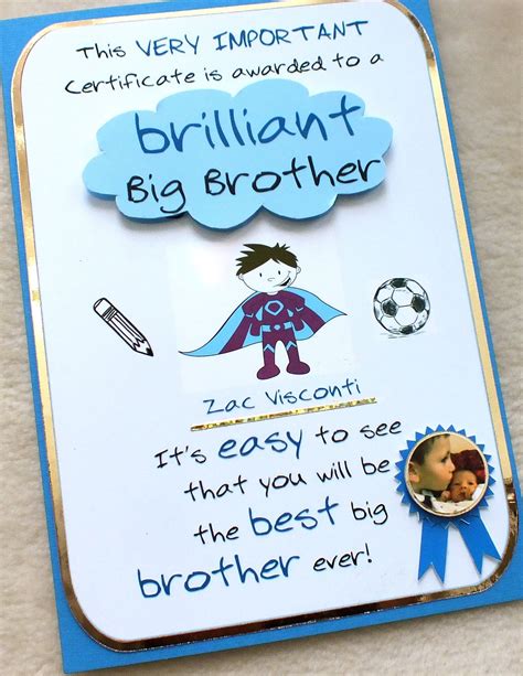 New Big Brother Certificate Card handmade by mandishella | Birthday cards for brother, Birthday ...