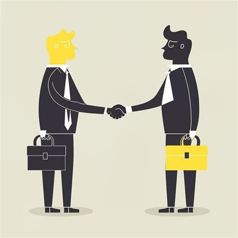 Premium Vector | Business people shaking hands illustration