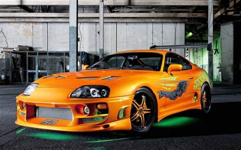 Orange Toyota Supra Green Neon-The Fast And The Furious - Wallpaper ...