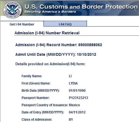 I-94 Form - Sample I-94 Arrival/Departure Record Form - Path2USA