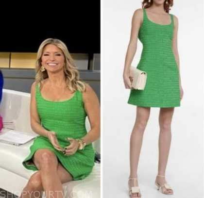 Outnumbered: February 2023 Ainsley Earhardt's Green Textured Dress ...