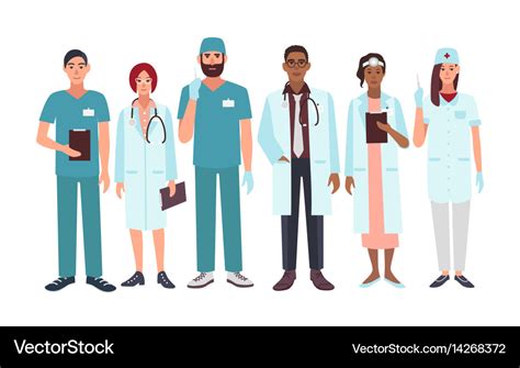 Set of doctors different specialization nurse Vector Image