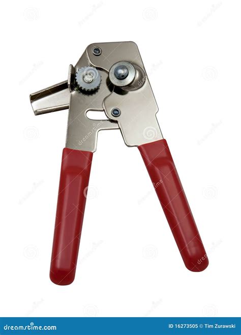 Can Opener with Red Handle - Blade Side Stock Image - Image of kitchen ...