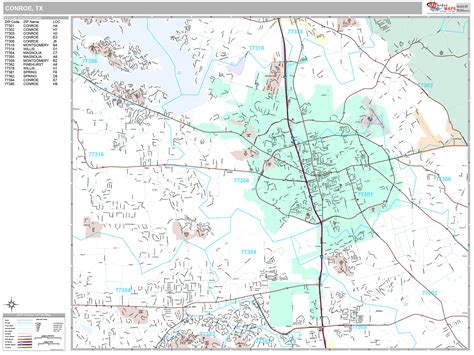 Conroe Texas Wall Map Premium Style By Marketmaps | Images and Photos ...