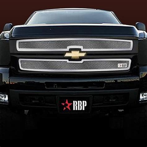 RBP® - Chevy Silverado 2011 2-Pc RL Series Chrome Mesh Grille with Plain Frame