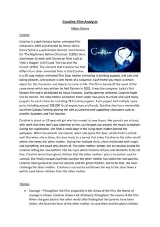 Coraline film analysis | PDF